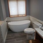 Bathroom remodel with new tub