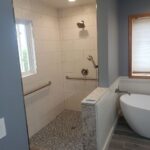 Bathroom remodel with new tub